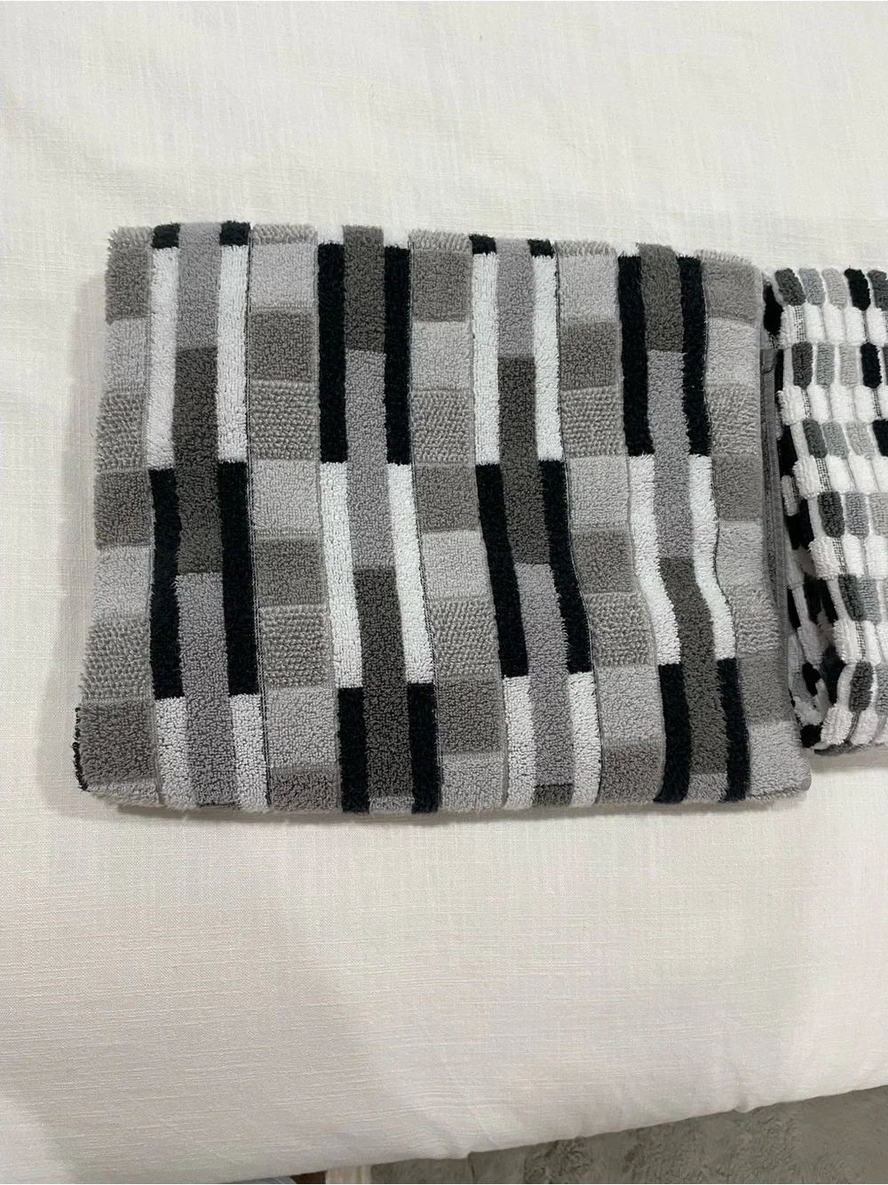 Rachel Zoe Gray & White Patterned Throw Blankets - Modern Striped Set